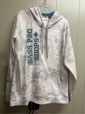 Bass Pro Shops Teal and Light Gray Camo Hooded Pullover